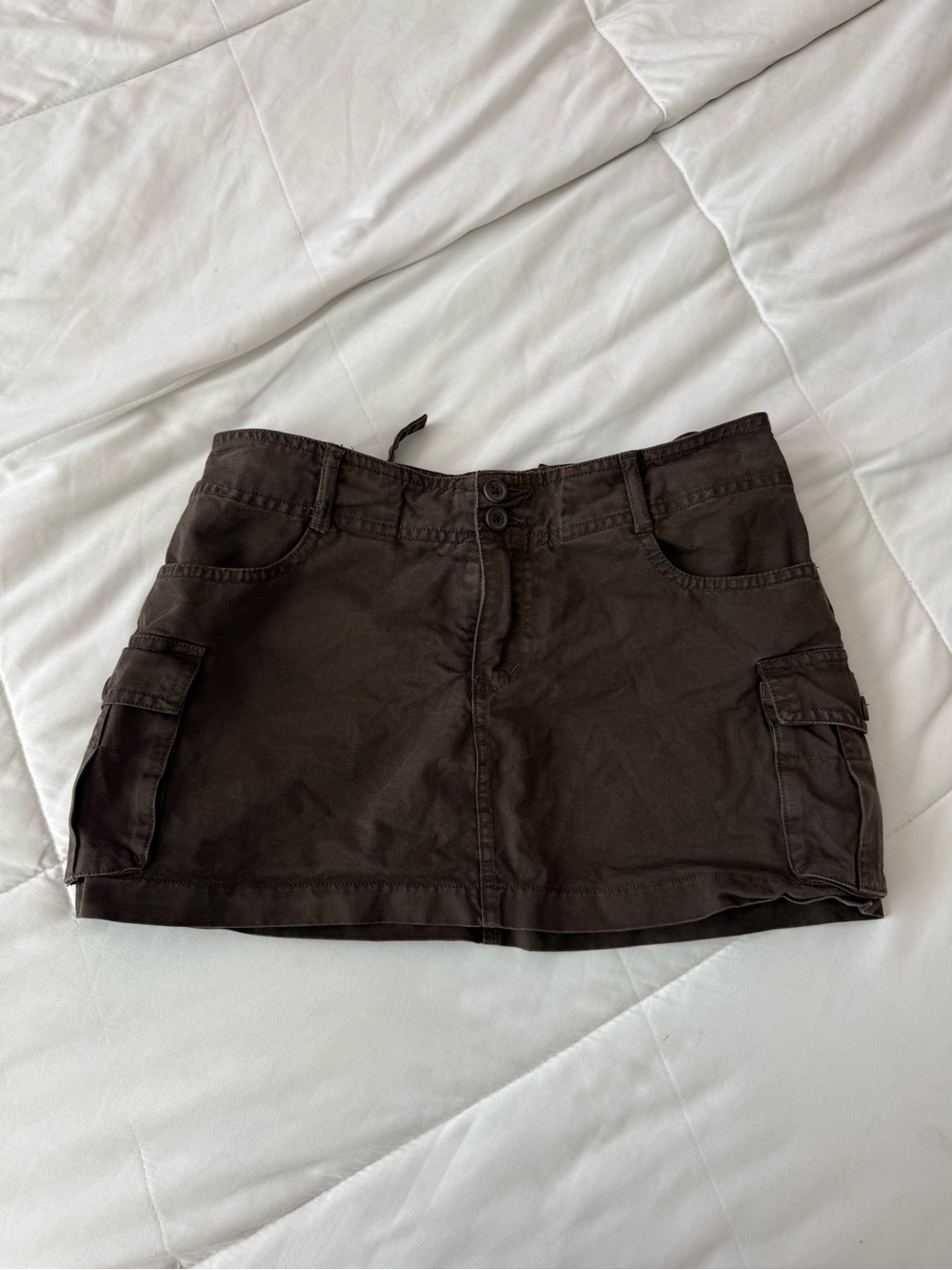 Brandy Melville Dark Brown Cargo Mini Skirt